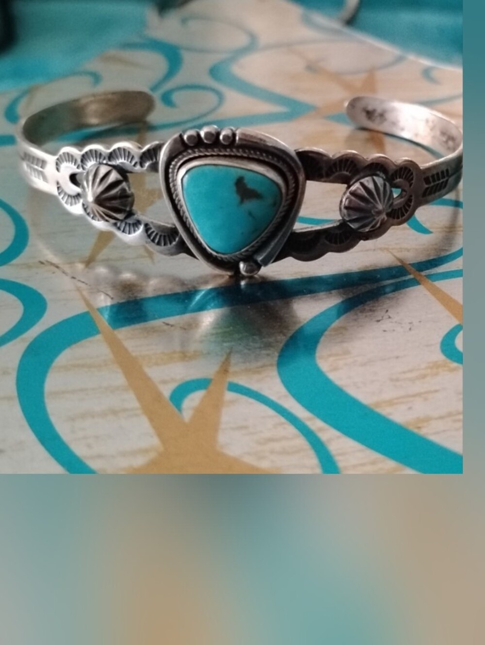 Vintage Bell Trading Post Turquoise Teardrop Bracelet